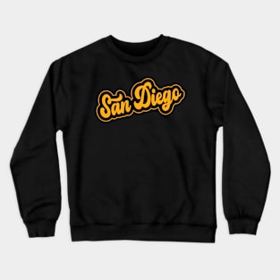 Retro Vintage 1970s Groovy Lettering San Diego Crewneck Sweatshirt